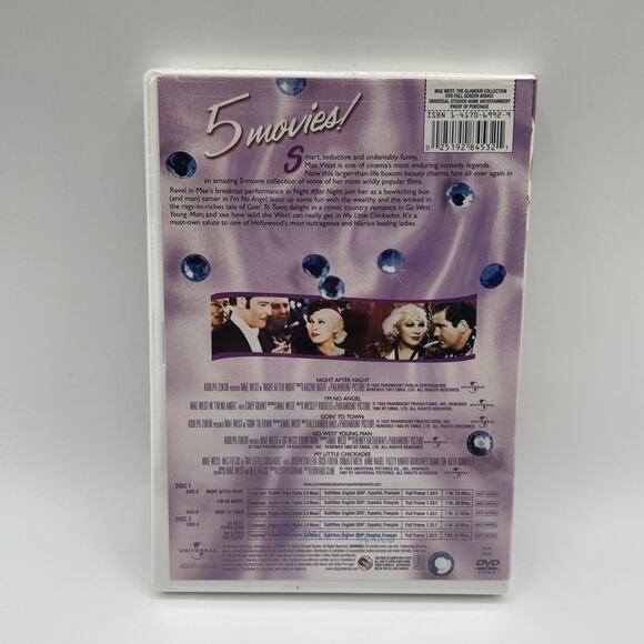 Mae West The Glamour Collection DVD 5-Movie Set Universal New Sealed - Picture 3 of 3
